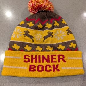 Shinerbock Beer Yellow and Brown Knit Beanie